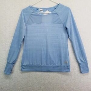 Skechers Sport Women's Small S Blue Perforated Mesh Activewear Pullover Top